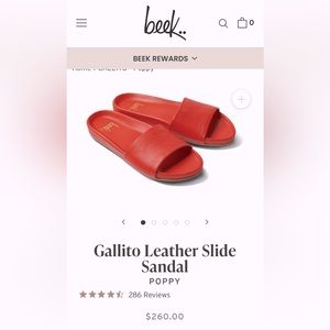 Beek Gallito Leather Slide Sandal size 9.5